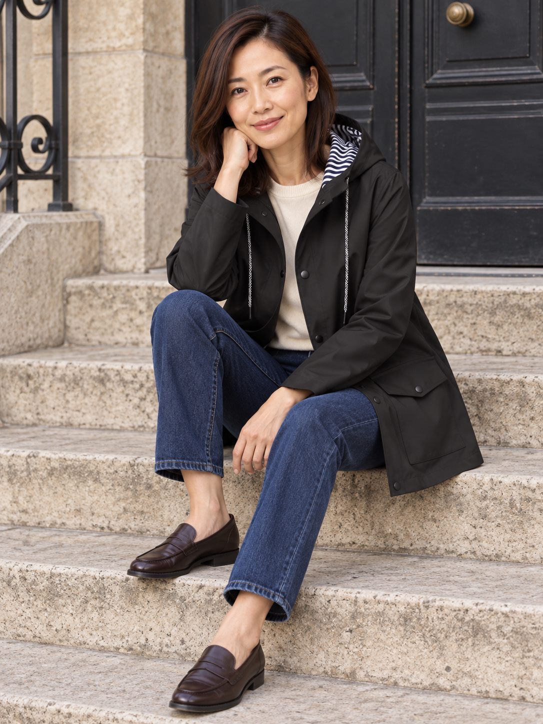 Aliénor — Lined hooded waterproof jacket
