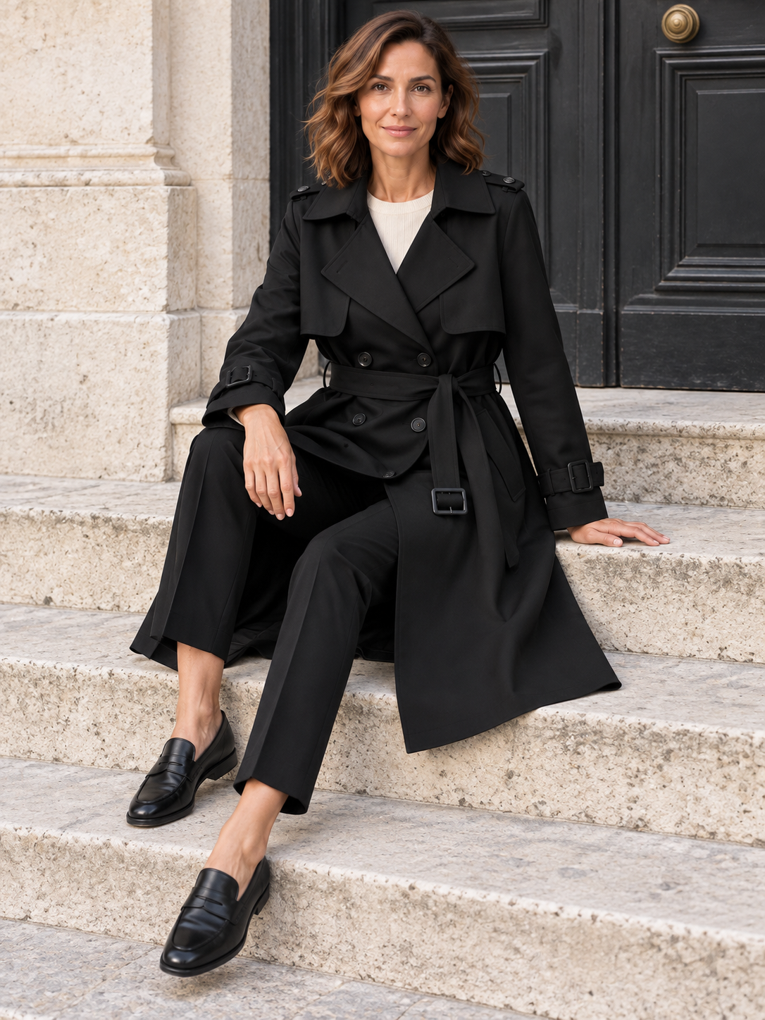 Victoire — Belted mid-length trench coat