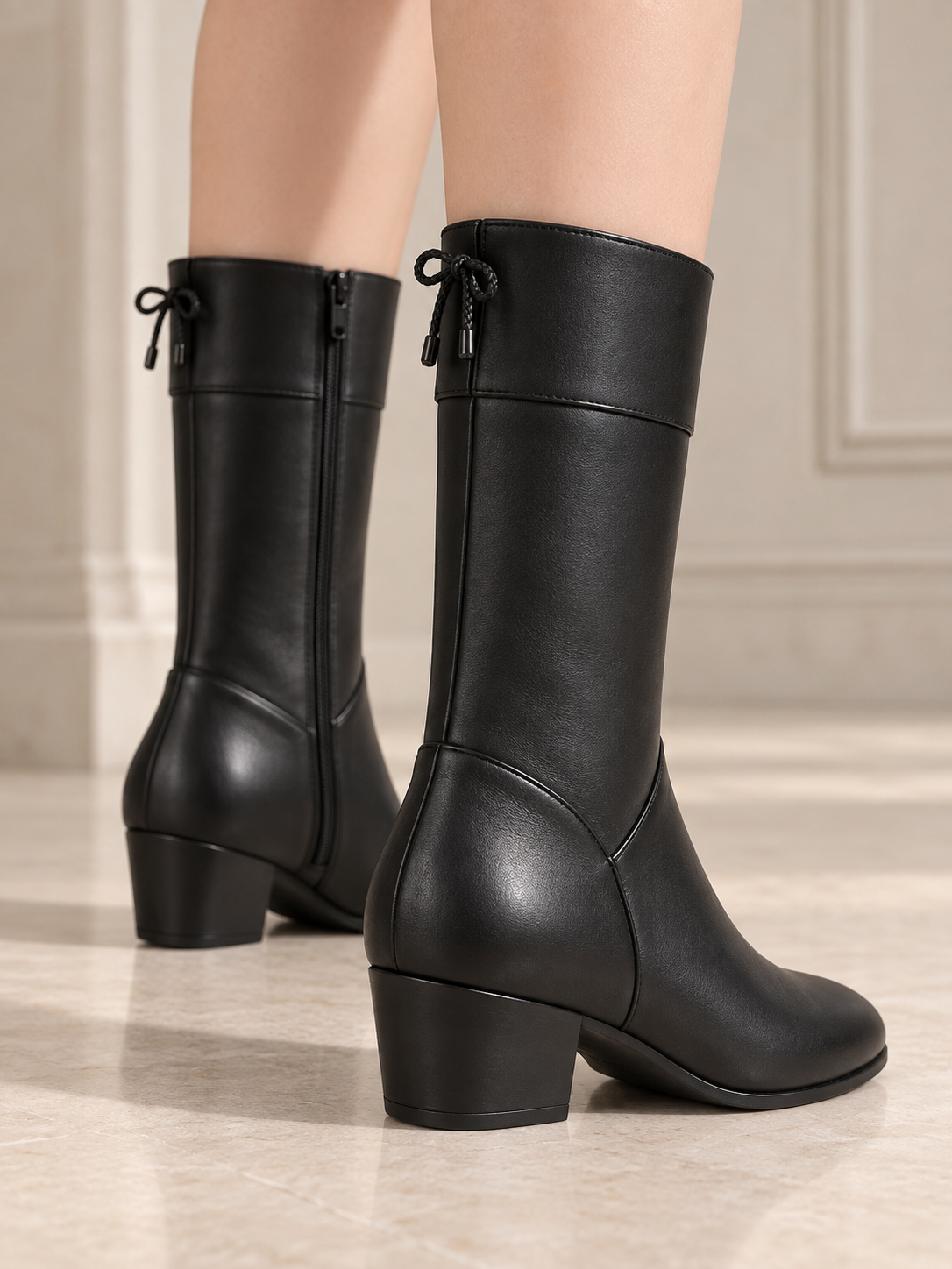 Sidonie — Low-heeled leather boots