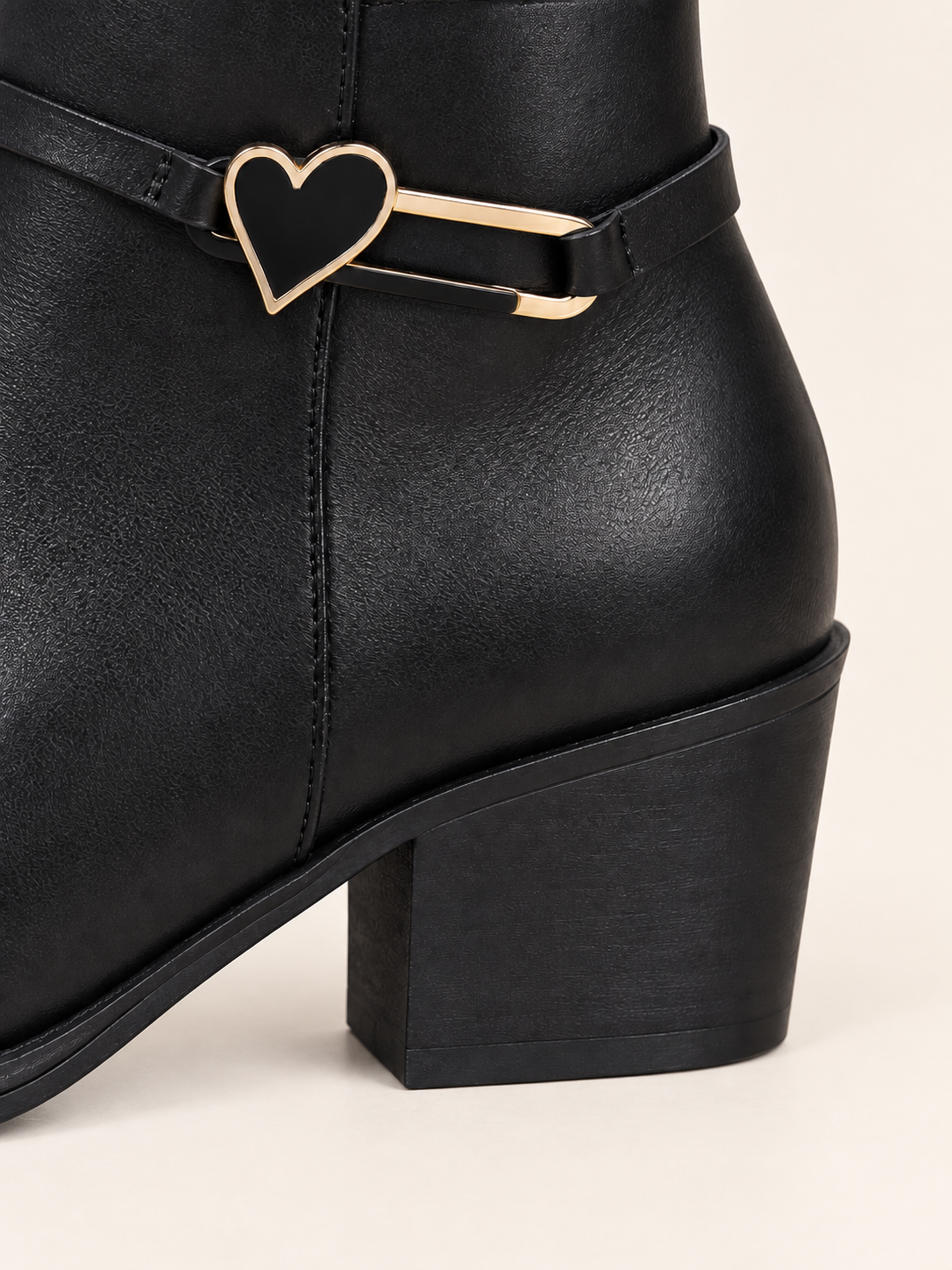 Rosalie — Leather ankle boots with heart detail