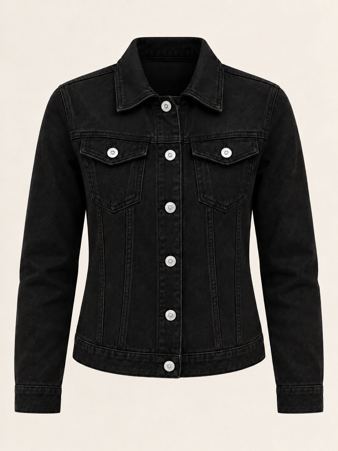 Veste en jean à poches boutonnées — Maëlle