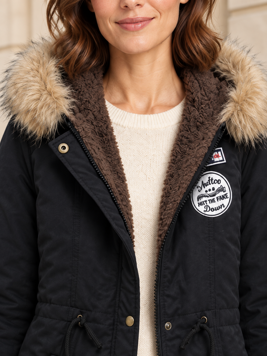 Parka con cappuccio e fodera in pile — Éloïse