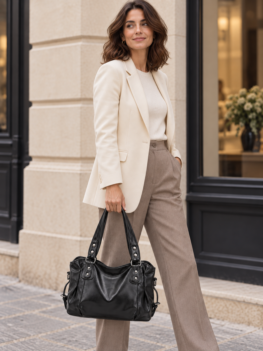 Sac porté épaule en cuir souple — Clémence