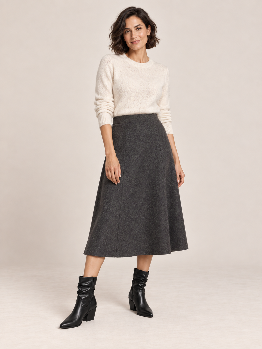 Bottines en cuir à tige plissée — Anaïs