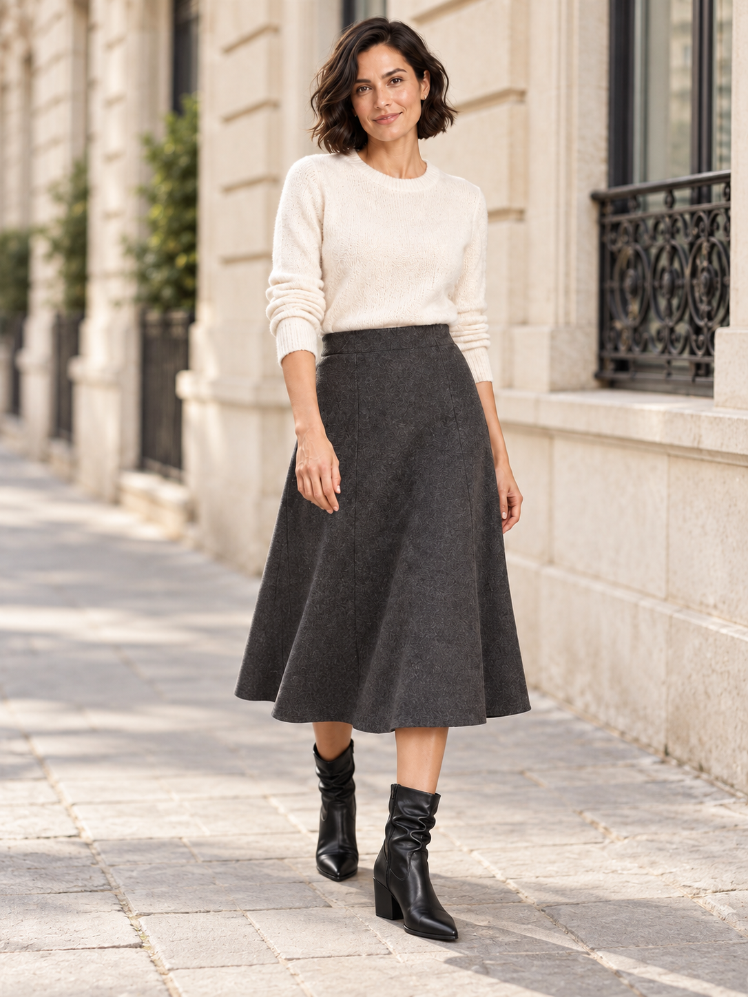 Bottines en cuir à tige plissée — Anaïs