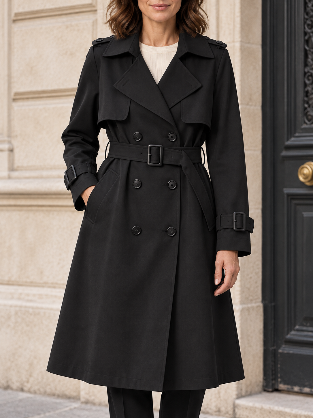 Victoire — Belted mid-length trench coat
