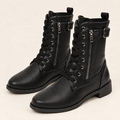 Bottines montantes en cuir à zip latéral — Joséphine
