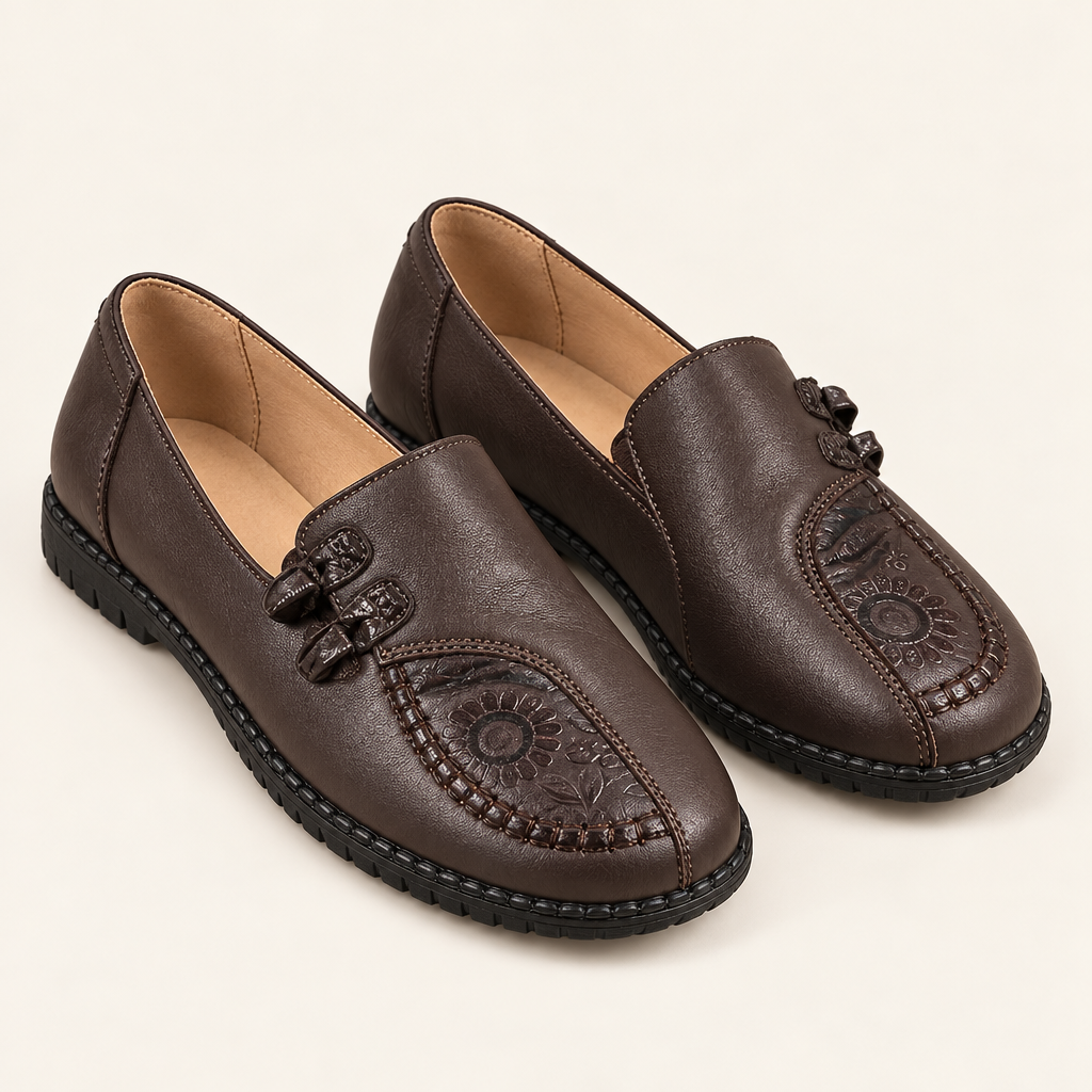 Marron foncé — 01 — Paire carrée sur fond écru