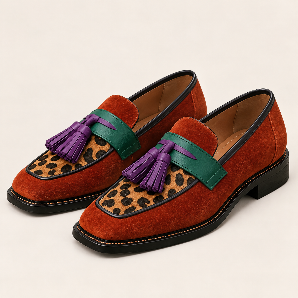 Rouille multicolore — 01 — Paire carrée sur fond écru