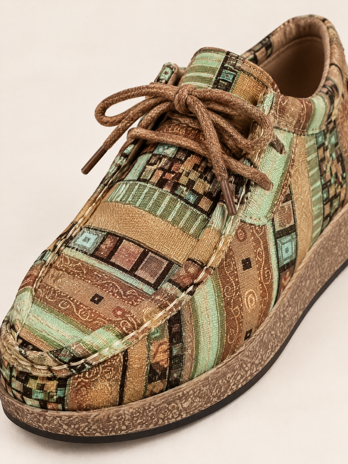Kaki Doux — 07 — Détail laçage et motifs