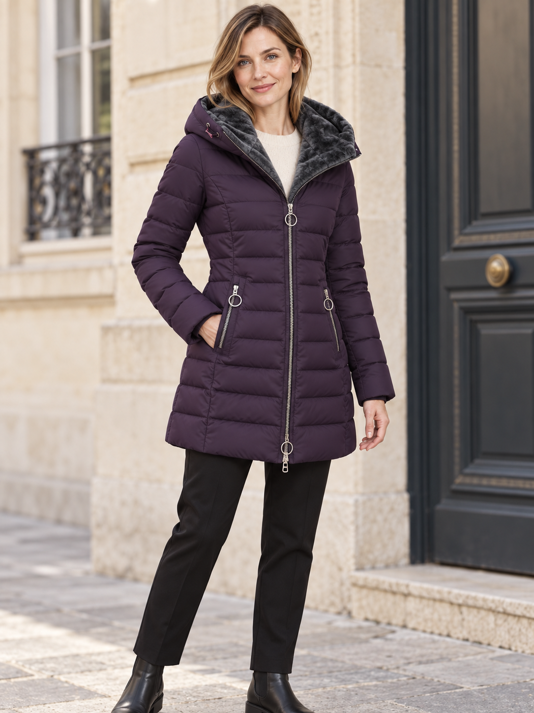 Parka impermeabile con cappuccio foderato — Eugénie