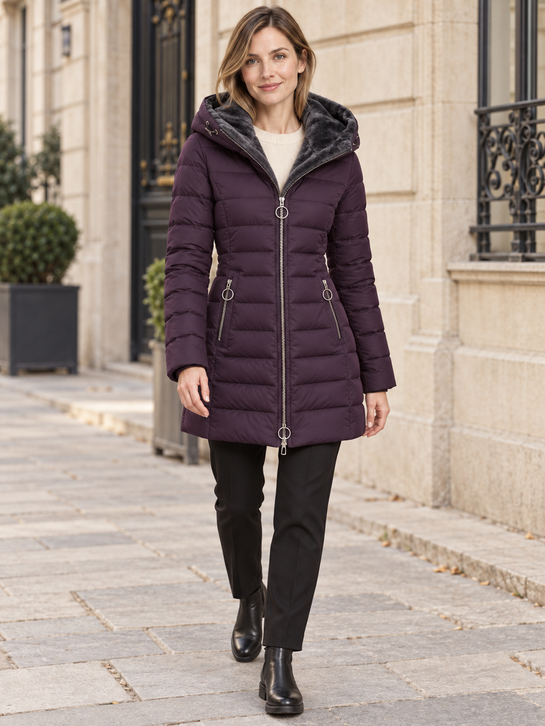 Parka impermeabile con cappuccio foderato — Eugénie