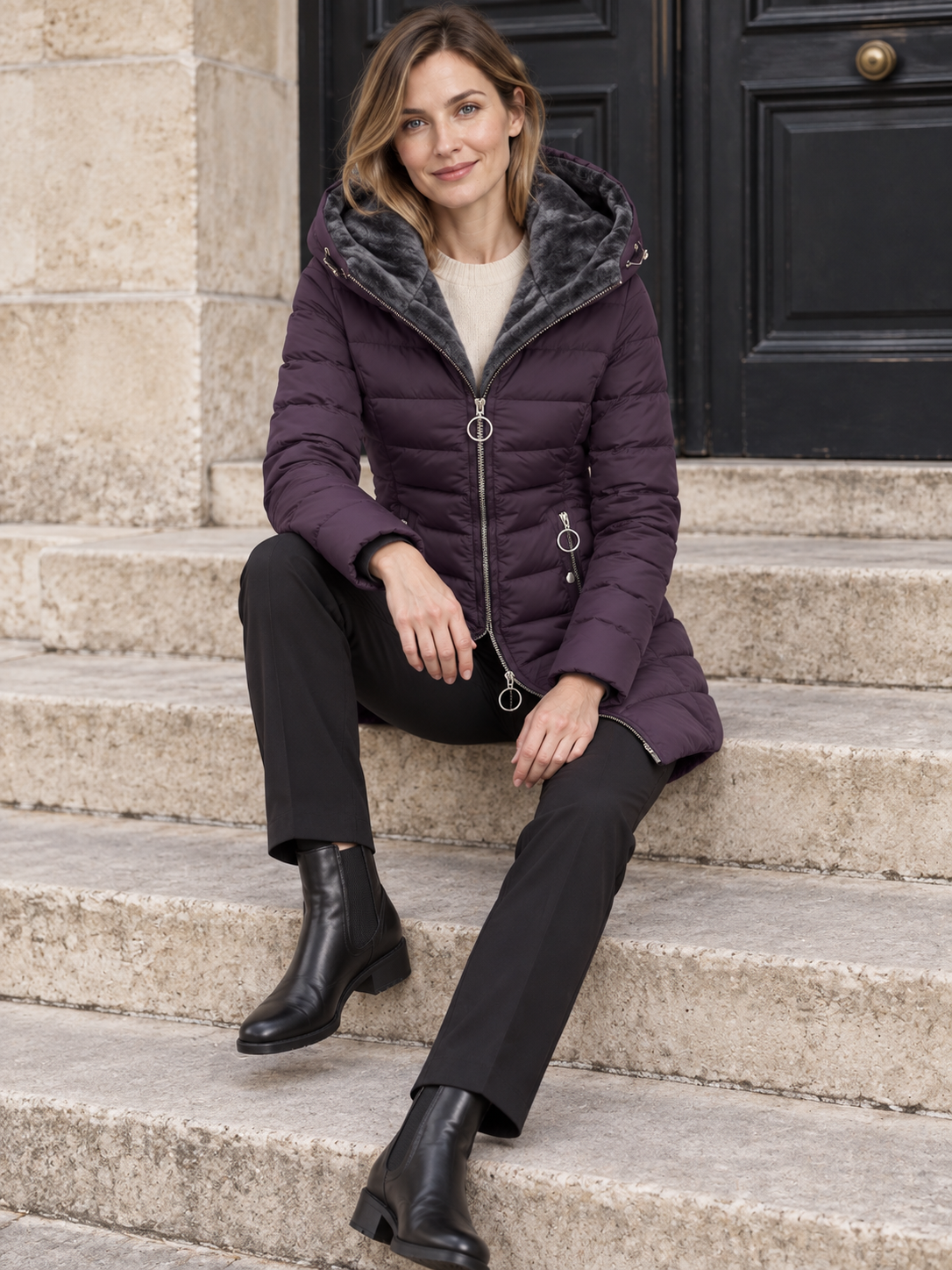 Parka impermeabile con cappuccio foderato — Eugénie