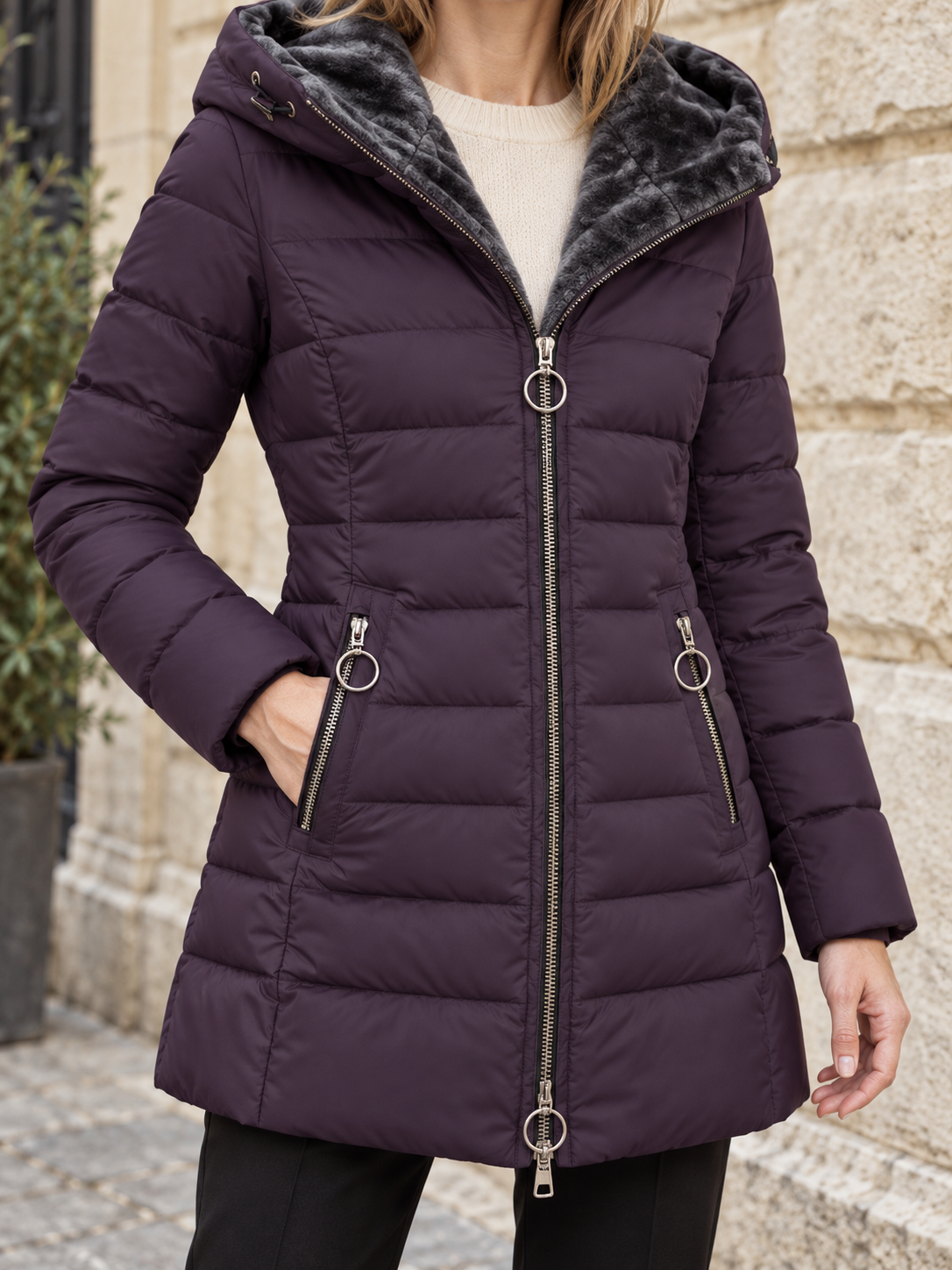 Parka impermeabile con cappuccio foderato — Eugénie