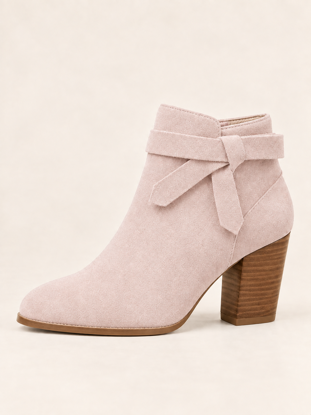 Stivaletti in suede con fiocco laterale — Lucile