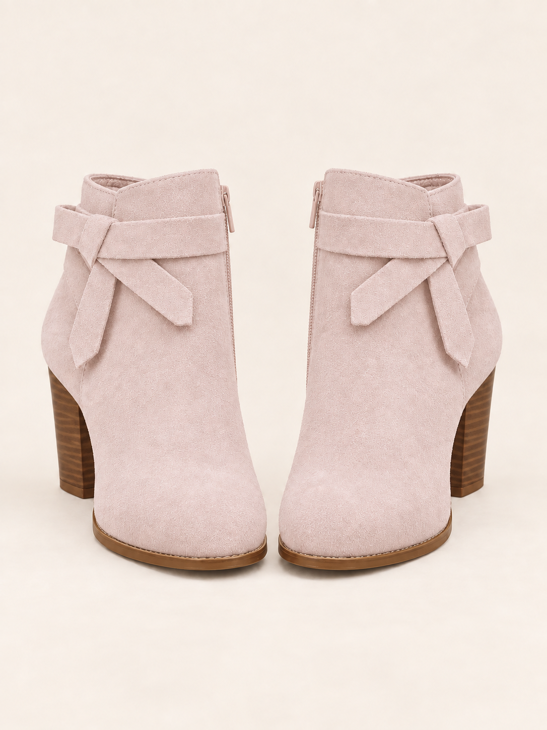 Stivaletti in suede con fiocco laterale — Lucile