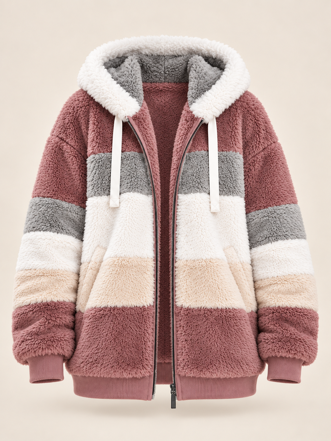 Veste à capuche aspect polaire — Célestine