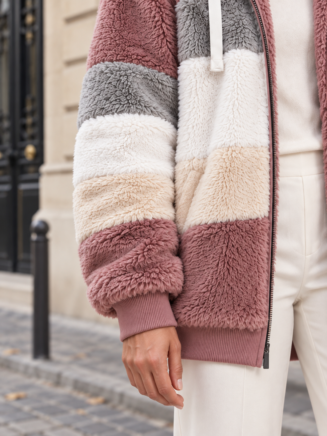 Veste à capuche aspect polaire — Célestine