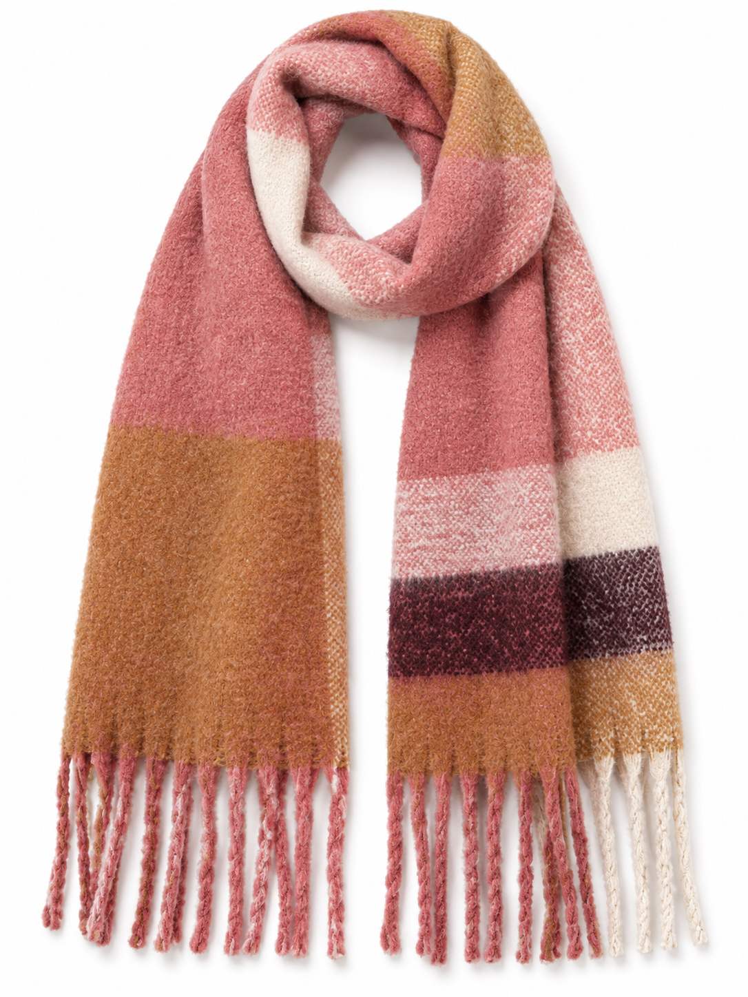 Sciarpa a quadri e texture bouclé — Maïwenn