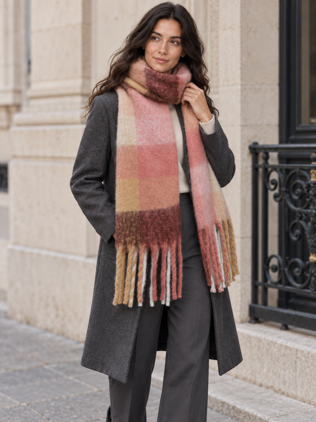 Écharpe à grands carreaux colorés — Althéa