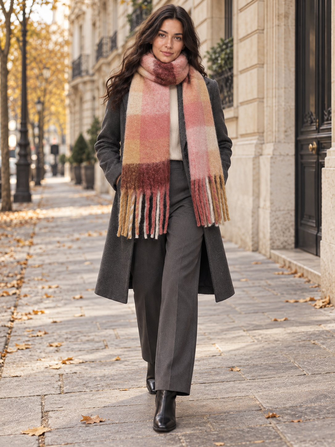 Écharpe à grands carreaux colorés — Althéa