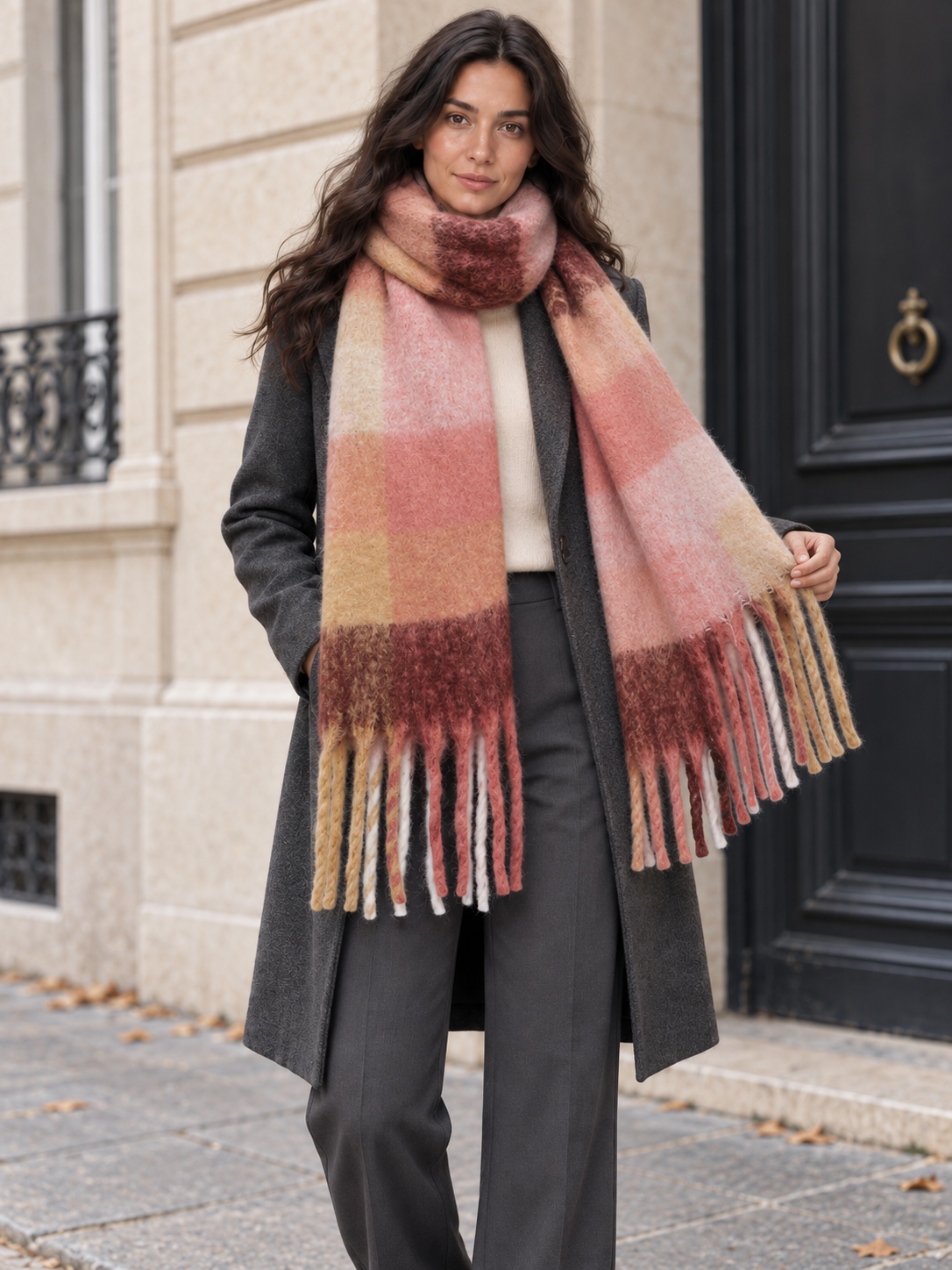 Écharpe à grands carreaux colorés — Althéa