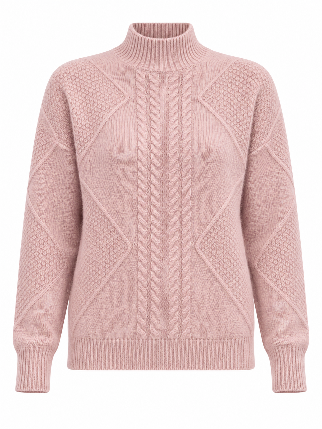 Pull en laine à motifs et col montant — Margot