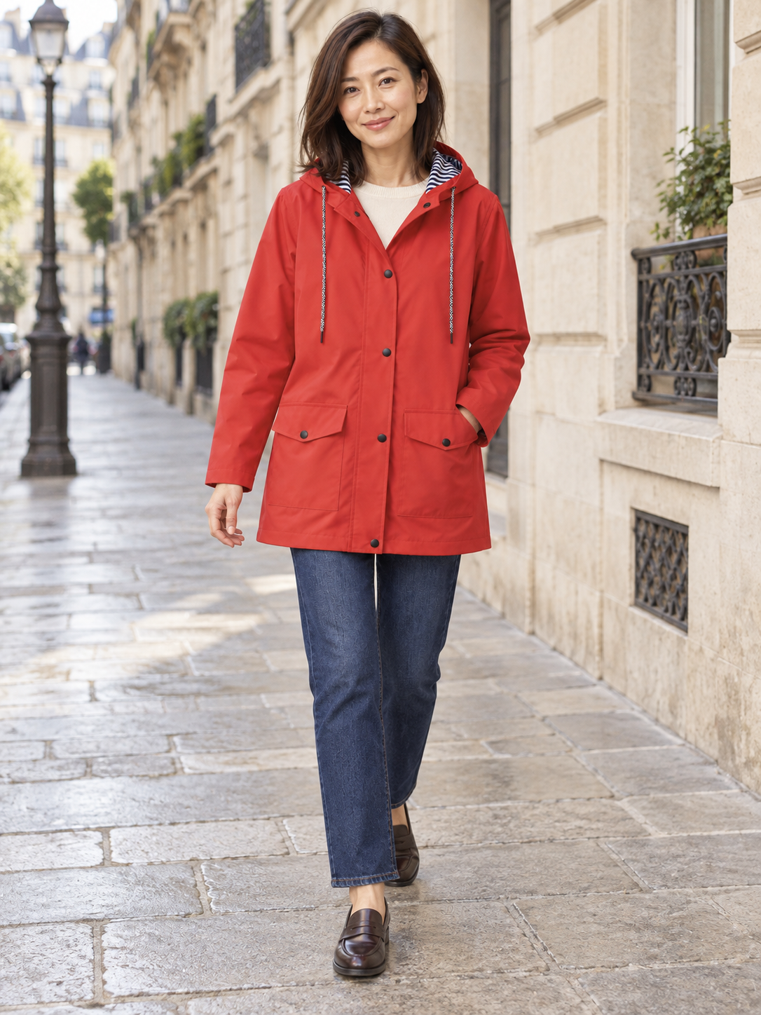 Aliénor — Lined hooded waterproof jacket
