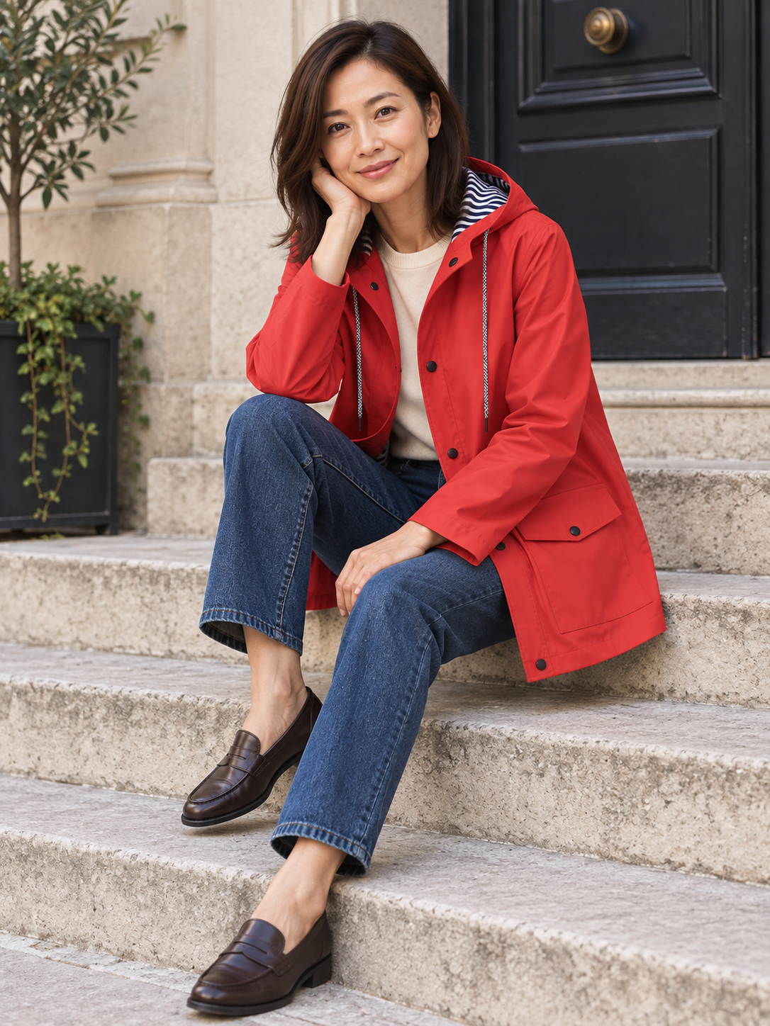 Aliénor — Lined hooded waterproof jacket