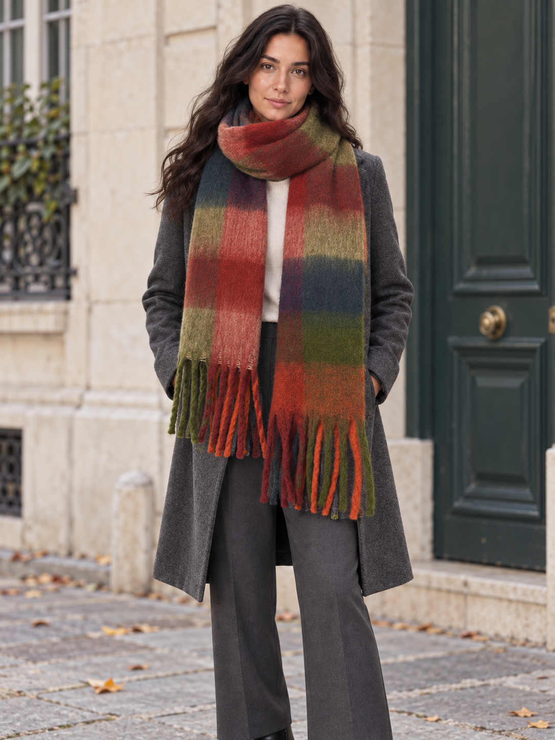Écharpe à grands carreaux colorés — Althéa