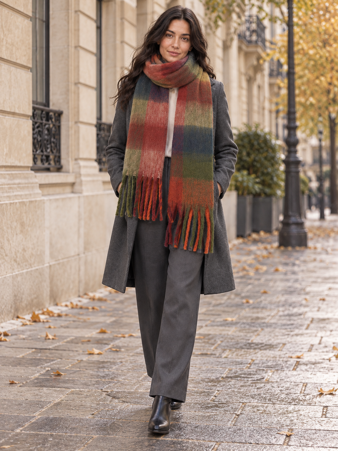 Écharpe à grands carreaux colorés — Althéa