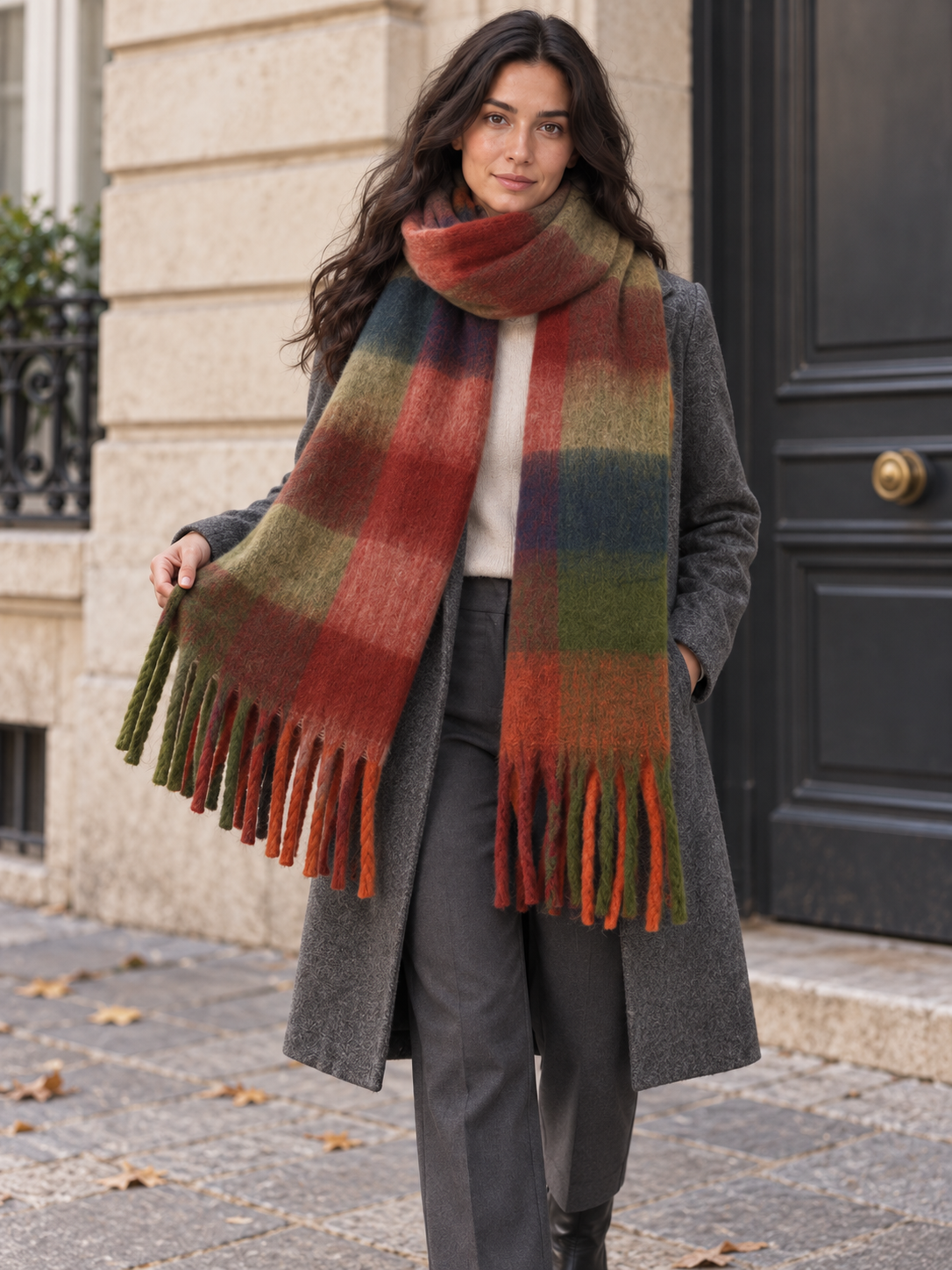 Écharpe à grands carreaux colorés — Althéa