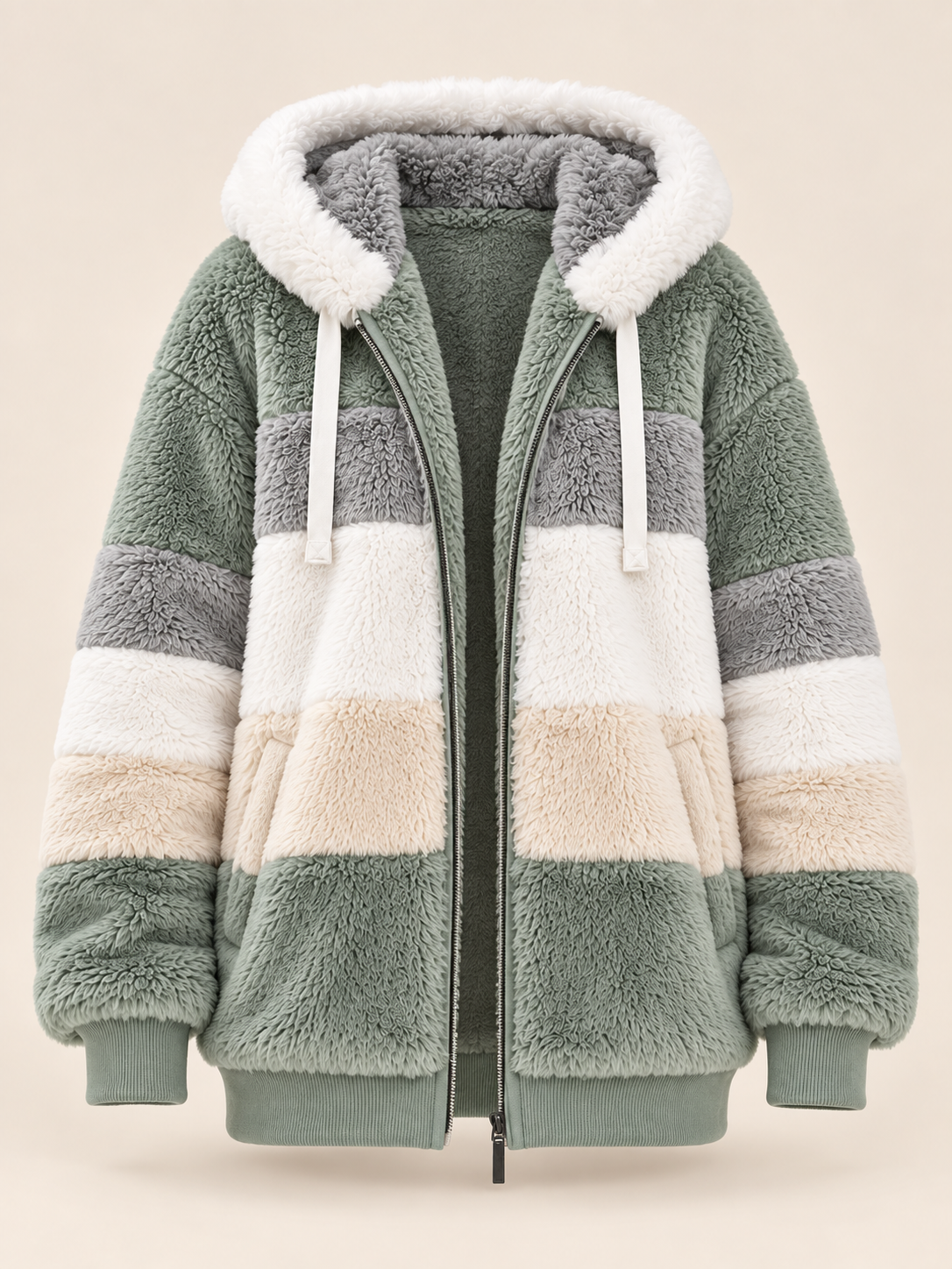 Veste à capuche aspect polaire — Célestine