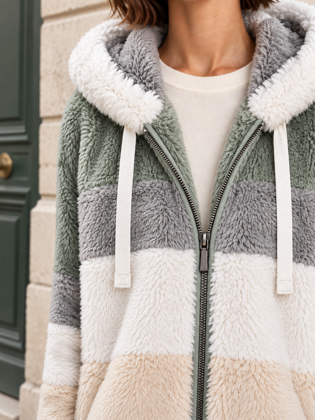 Veste à capuche aspect polaire — Célestine