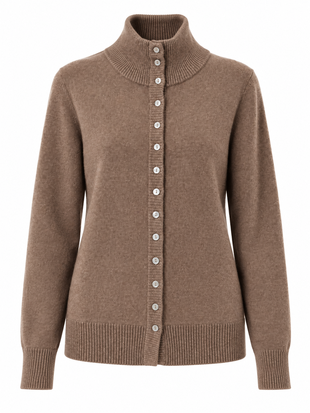 Alice — High-neck cardigan with small buttons