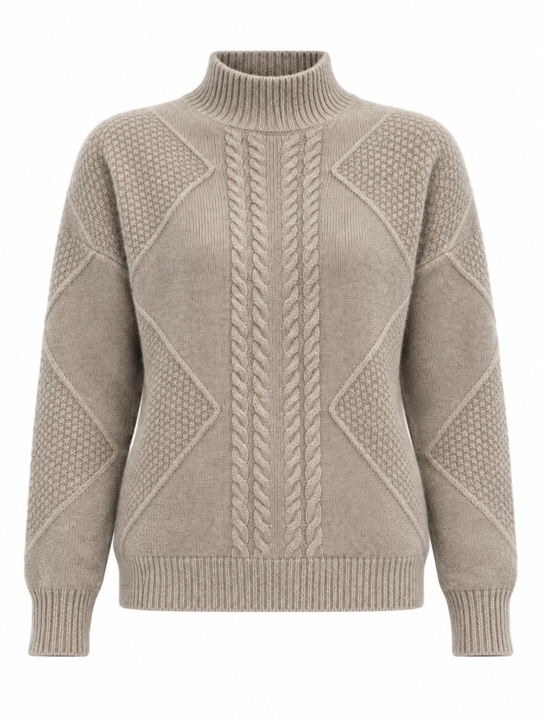 Pull en laine à motifs et col montant — Margot