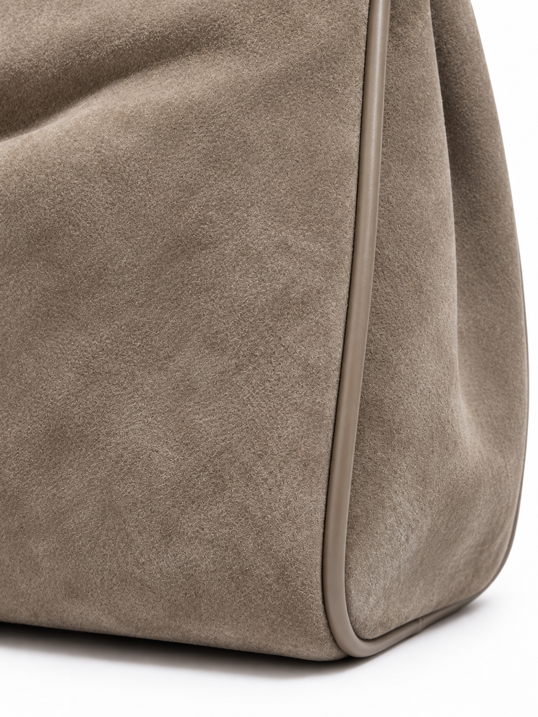 Faustine — Suede bag with gold-tone clasp