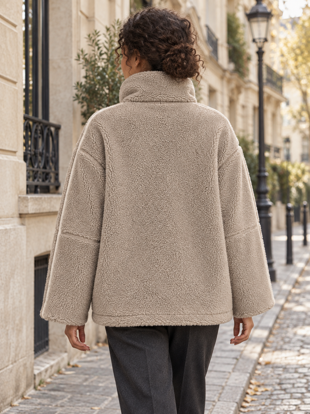 Veste teddy zippée à col montant — Octavie