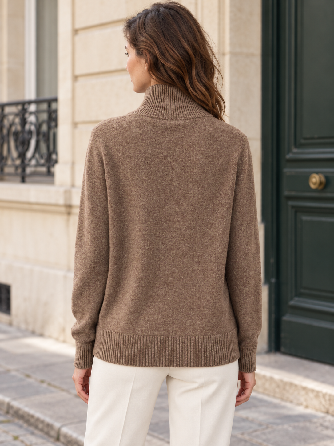 Alice — High-neck cardigan with small buttons