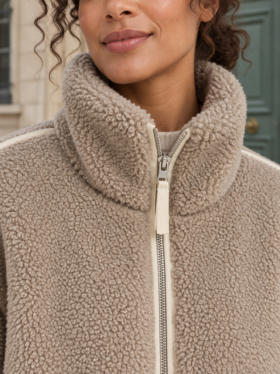 Veste teddy zippée à col montant — Octavie