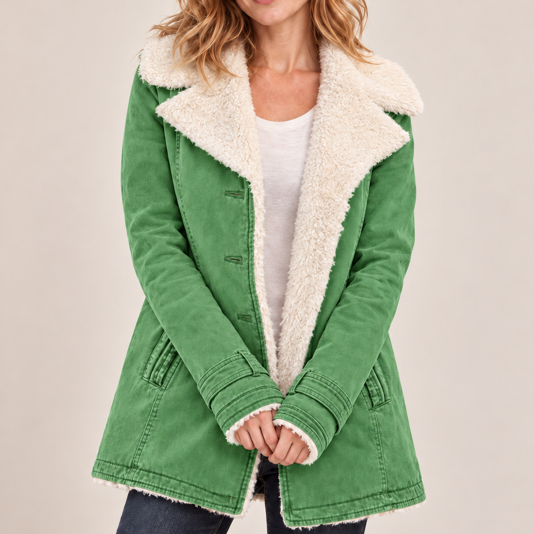 Parka con ampio collo effetto pile — Mélina