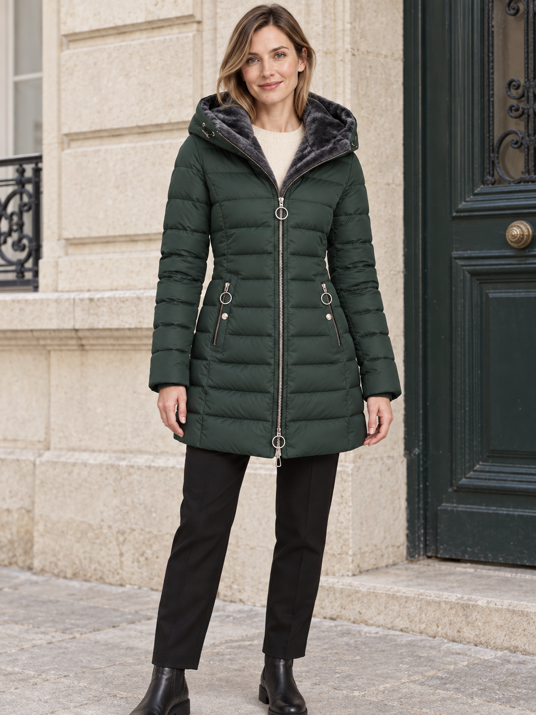 Parka impermeabile con cappuccio foderato — Eugénie
