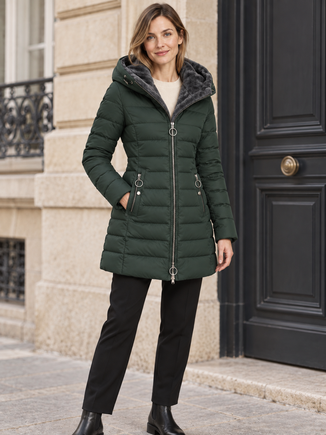 Parka impermeabile con cappuccio foderato — Eugénie