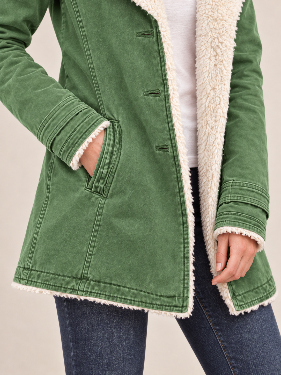 Parka con ampio collo effetto pile — Mélina